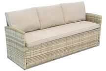 Sintetinio ratano trivietė sofa Monaco smėlio spalvos Garden Point