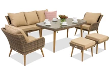 Sodo baldai Bilbao Apetito 5 + 2 pufai Garden Point rudi