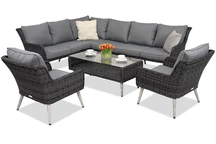 Sodo baldai Bilbao Corner 7 Garden Point antracito spalvos