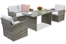 Sodo baldai Monaco Apetito 4 Garden Point pilkos spalvos