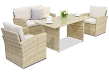 Sodo baldai Monaco Apetito 4 Garden Point smėlio spalvos