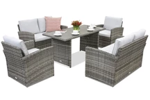 Sodo baldai Monaco Apetito 6 Garden Point pilkos spalvos