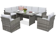 Sodo baldai Monaco Comida 7 Garden Point pilkos spalvos