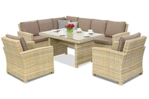 Sodo baldai iš technoratano Bristol Comida 7 smėlio spalvos Garden Point