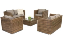 Sodo baldai iš technoratano Roma Coffee 6 Garden Point rudos spalvos