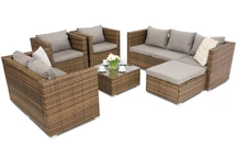 Sodo baldai iš technoratano Roma Corner 8 Garden Point rudos spalvos