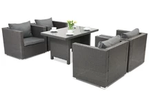Sodo baldai iš technoratano Roma Premium 4 Garden Point antracito spalvos