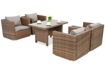 Sodo baldai iš technoratano Roma Premium 4 Garden Point rudos spalvos