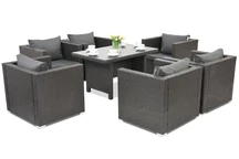 Sodo baldai iš technoratano Roma Premium 6 Garden Point antracito spalvos