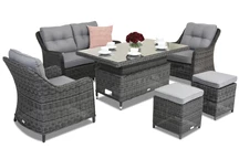 Sodo baldai iš technoratano Toledo Apetito 4 Lift su 2 pufais antracito spalvos Garden Point