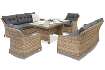 Sodo baldai iš technoratano Toledo Apetito 8 cappuccino spalvos Garden Point
