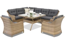 Sodo baldai iš technoratano Toledo Comida 7 cappuccino spalvos Garden Point