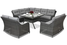 Sodo baldai iš technoratano Toledo Comida 9 Angular antracito spalvos Garden Point