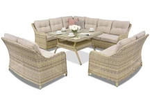 Sodo baldai iš technoratano Toledo Comida 9 Angular smėlio spalvos Garden Point