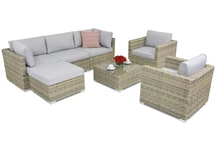 Sodo baldai iš technoratano Venice Corner 6 Garden Point pilkos spalvos