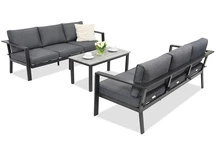 Aliuminio lauko baldai Sydney Coffee Comfort 6 Garden Point antracito spalvos
