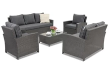 Baldai iš technoratano Parma Coffee 7 antracito spalvos Garden Point