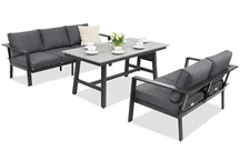 Baldų komplektas Sydney Apetito Comfort 5 Garden Point antracito spalvos