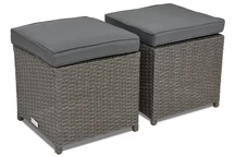 Garden Point antracito spalvos sintetinio ratano pufas Monaco – 2 vnt. komplektas