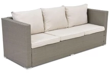 Garden Point firmos 3 vietų sofa iš technoratano Roma šviesiai pilkos spalvos
