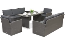 Lauko baldai Monaco Apetito 8 Garden Point antracito spalvos