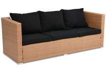 Medaus spalvos Garden Point 3 vietų sintetinio ratano sofa Roma
