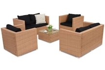 Medaus spalvos Garden Point sintetinio ratano lauko baldų komplektas Roma Coffee 6