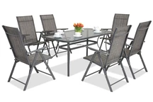 Metaliniai lauko baldai Modena/Rosario 6 asmenims Garden Point antracito spalvos