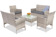 Sintetinio ratano lauko baldai Calabria Coffee 6 Premium Garden Point pilka