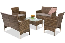 Sintetinio ratano lauko baldai Calabria Coffee Premium 6 Garden Point rudos spalvos