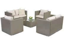 Sodo baldai iš technoratano Roma Coffee 6 Garden Point šviesiai pilkos spalvos