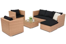 Sodo baldai iš technoratano Roma Corner 6 Garden Point medaus