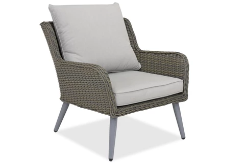 Garden Point pilkos spalvos sintetinio ratano fotelis Bilbao – 2 vnt. komplektas