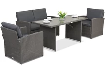 Lauko baldai Monaco Apetito 4 Garden Point antracito spalvos