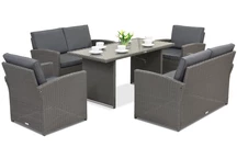 Lauko baldai Monaco Apetito 6 Garden Point antracito spalvos
