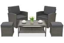 Lauko baldai Monaco Terrace Garden Point + 2 pufai antracito spalvos