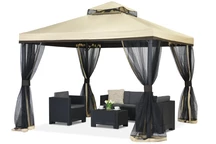 Lauko paviljonas su tinkleliu nuo uodų Velencia kreminės spalvos 3x3 m Garden Point