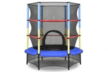 Mini lauko batutas su vidiniu tinkleliu „Jump Hero“ 140 cm, mėlynai geltonas