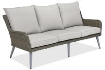 Trivietė sintetinio ratano Garden Point sofa terasai Bilbao, pilka