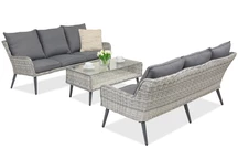 Garden Point Bilbao Kavos sodo baldai su mažu staliuku 6 žmonėms baltos spalvos