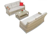 &quot;Toledo&quot; kavos technorattan baldų komplektas su mažu staliuku 6 asmenims smėlio spalvos Garden Point