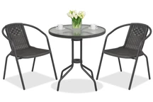 Metaliniai lauko baldai Modena/BergamO 2 asmenims su mažu stalu Garden Point antracito spalvos