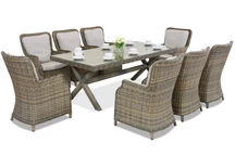 Londono technorattan pietų rinkinys 8 asmenims Garden Point cappuccino