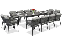 Aliuminio baldai &quot;Almada&quot; 12 asmenų, pilki Garden Point