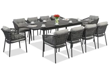 &quot;Almada&quot; aliuminio baldai 10 asmenų &quot;Garden Point&quot; pilkos spalvos