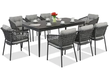 &quot;Almada&quot; aliuminio baldai 8 asmenims &quot;Garden Point&quot; pilka