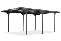 Antracito spalvos CoverTech didelė polikarbonato stoginė Montana 3,15 x 5,00 m