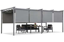 Antracito spalvos terasinė pavėsinė su roletais La Palma 3 x 6 m Garden Point