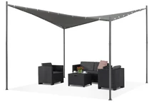 Antracito spalvos terasos pergola „Garden Point Majorka 3,5 x 3,5m“