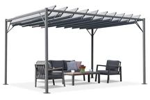 Antracito spalvos terasos pergola „Garden Point Malaga 3x4m“